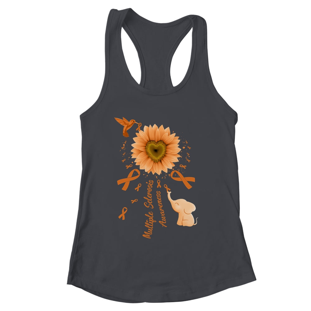 Sunflower Hummingbird Elephant Multiple Sclerosis Awareness Shirt & Tank Top | siriusteestore