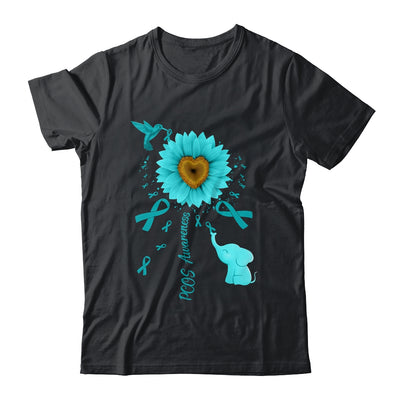 Sunflower Hummingbird Elephant PCOS Awareness Shirt & Tank Top | siriusteestore