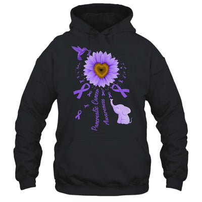 Sunflower Hummingbird Elephant Pancreatic Cancer Awareness Shirt & Tank Top | siriusteestore