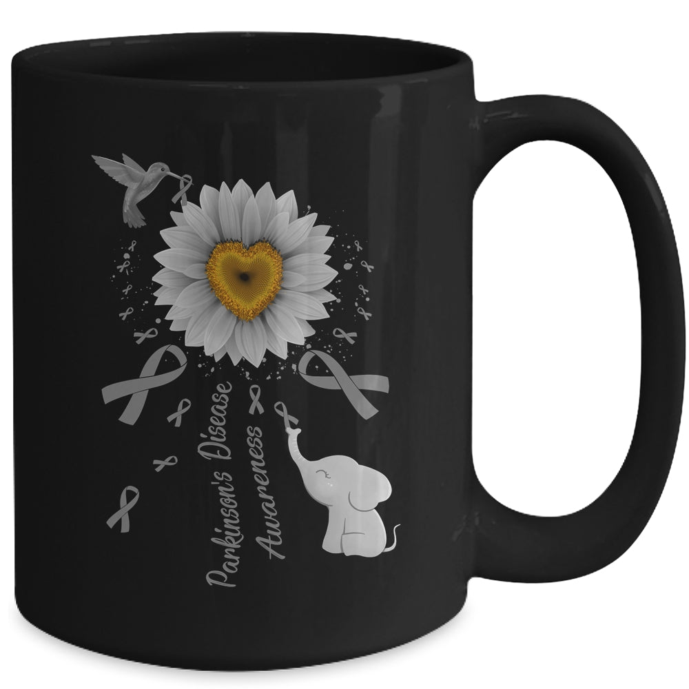 Sunflower Hummingbird Elephant Parkinson's Disease Awareness Mug | siriusteestore