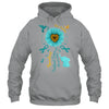 Sunflower Hummingbird Elephant Peritoneal Cancer Awareness Teal Ribbon Team Custom Shirt & Tank Top | siriusteestore