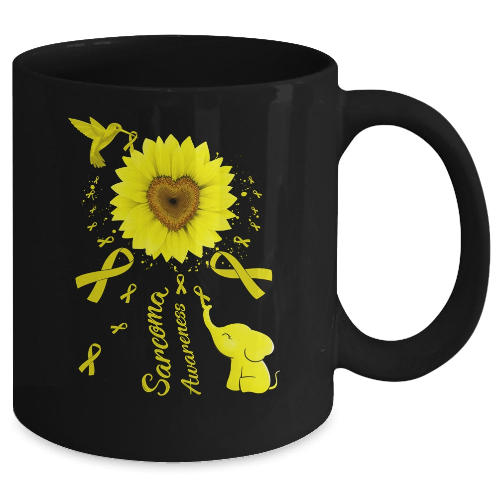 Sunflower Hummingbird Elephant Sarcoma Awareness Mug | siriusteestore