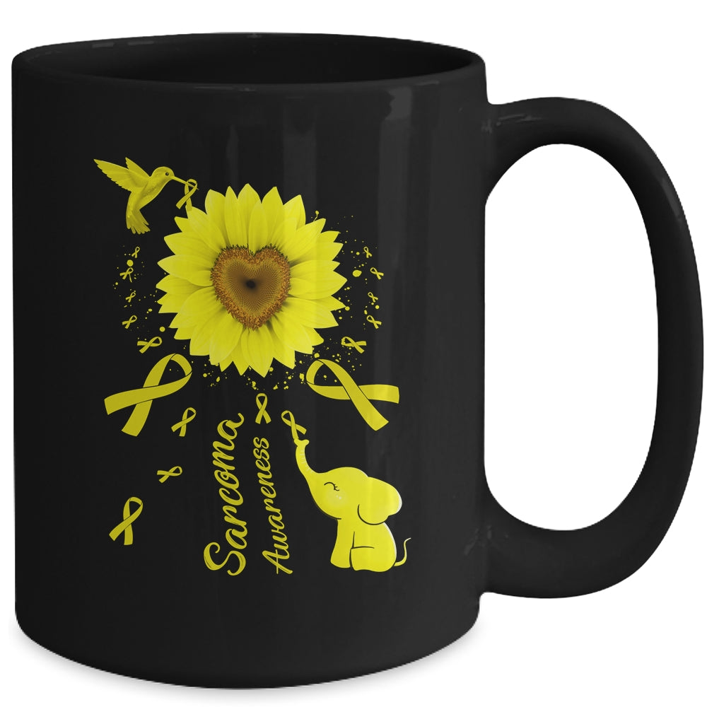 Sunflower Hummingbird Elephant Sarcoma Awareness Mug | siriusteestore