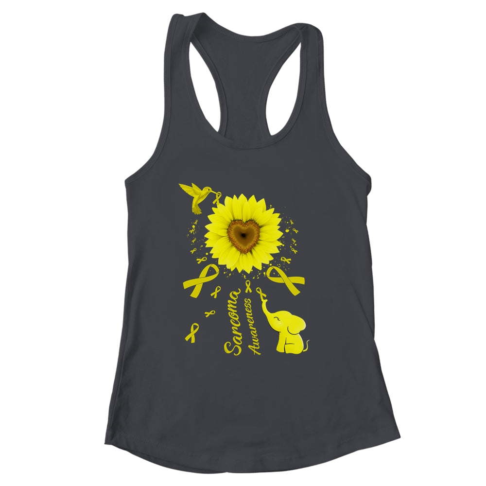 Sunflower Hummingbird Elephant Sarcoma Awareness Shirt & Tank Top | siriusteestore