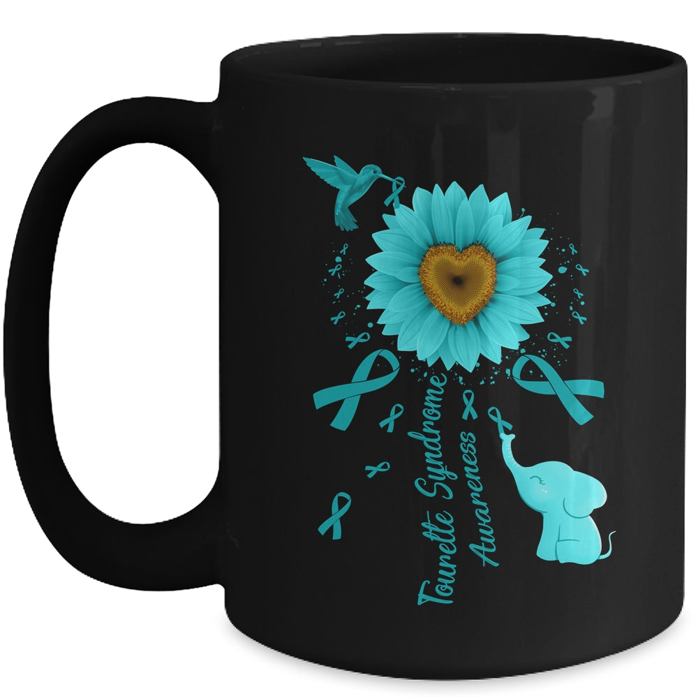 Sunflower Hummingbird Elephant Tourette Syndrome Awareness Mug | siriusteestore