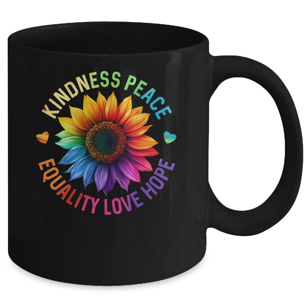 Sunflower Rainbow Ally LGBTQ LGBT Gay Pride Month Women Mug | siriusteestore