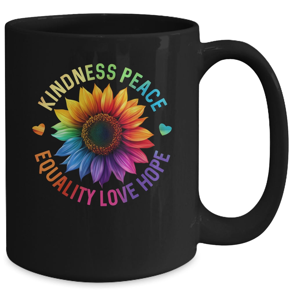 Sunflower Rainbow Ally LGBTQ LGBT Gay Pride Month Women Mug | siriusteestore