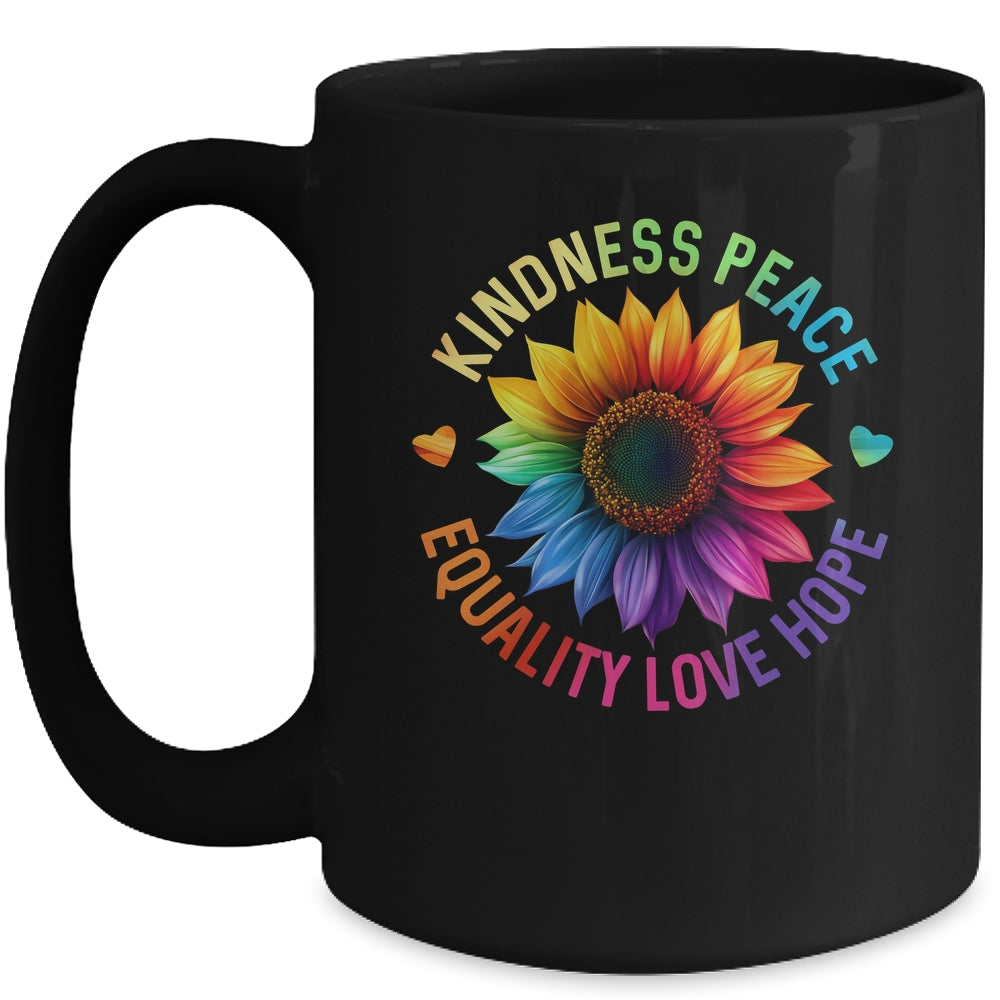 Sunflower Rainbow Ally LGBTQ LGBT Gay Pride Month Women Mug | siriusteestore