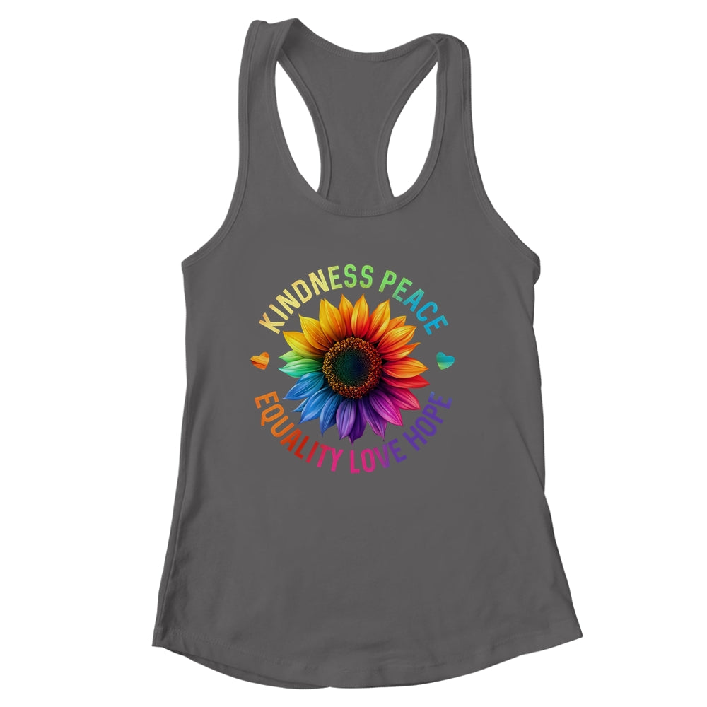 Sunflower Rainbow Ally LGBTQ LGBT Gay Pride Month Women Shirt & Tank Top | siriusteestore
