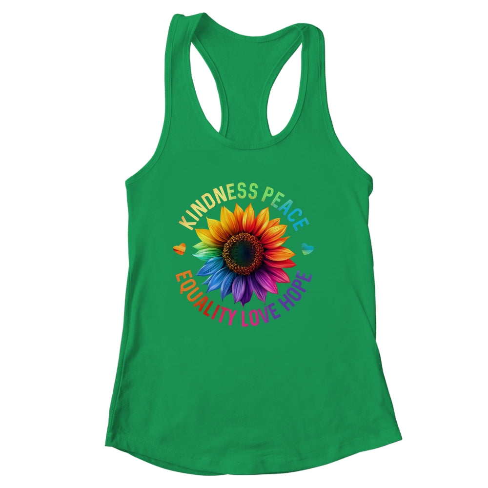 Sunflower Rainbow Ally LGBTQ LGBT Gay Pride Month Women Shirt & Tank Top | siriusteestore