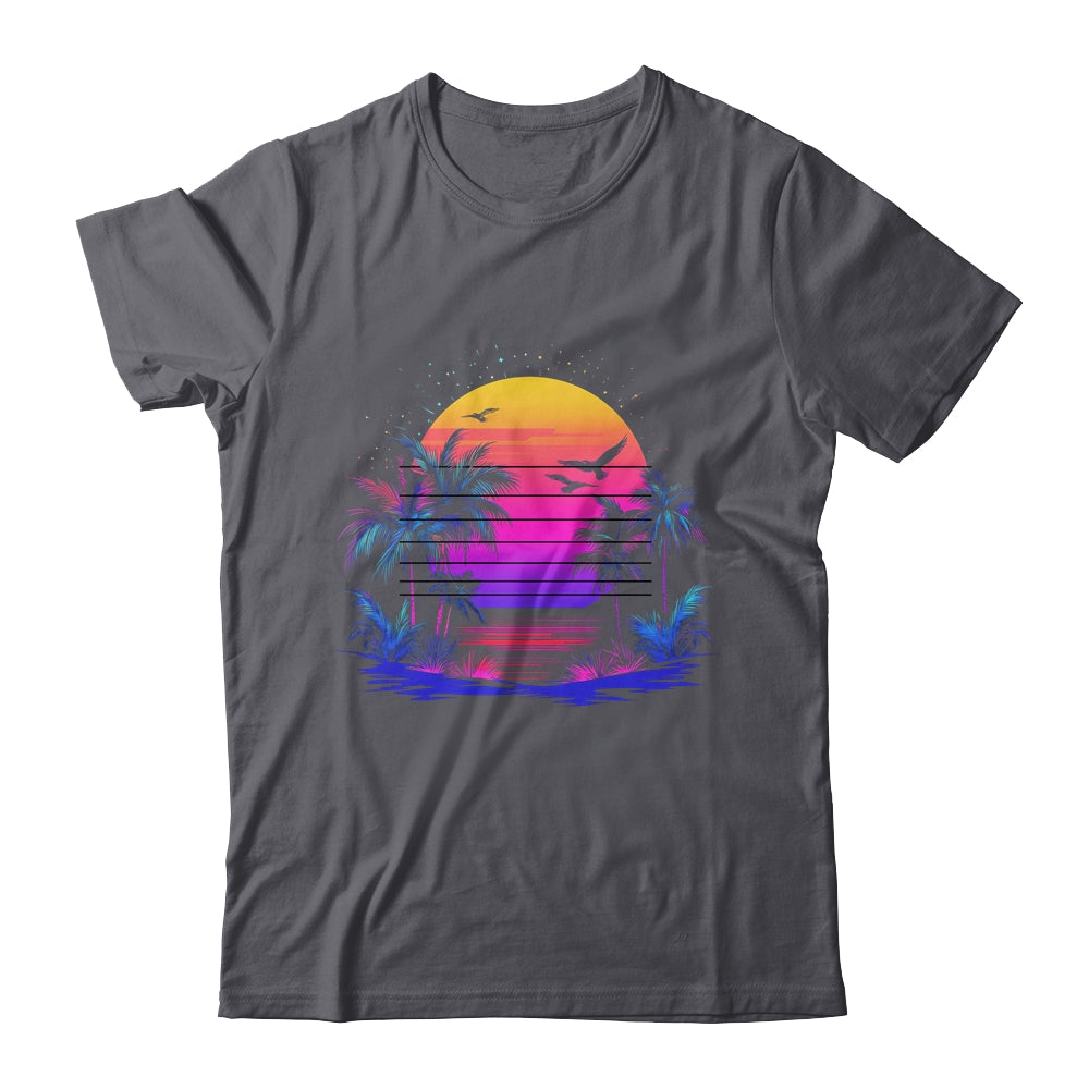 Sunset Palm Trees Retro 80s Aesthetic 90s Art Vaporwave Shirt & Tank Top | siriusteestore