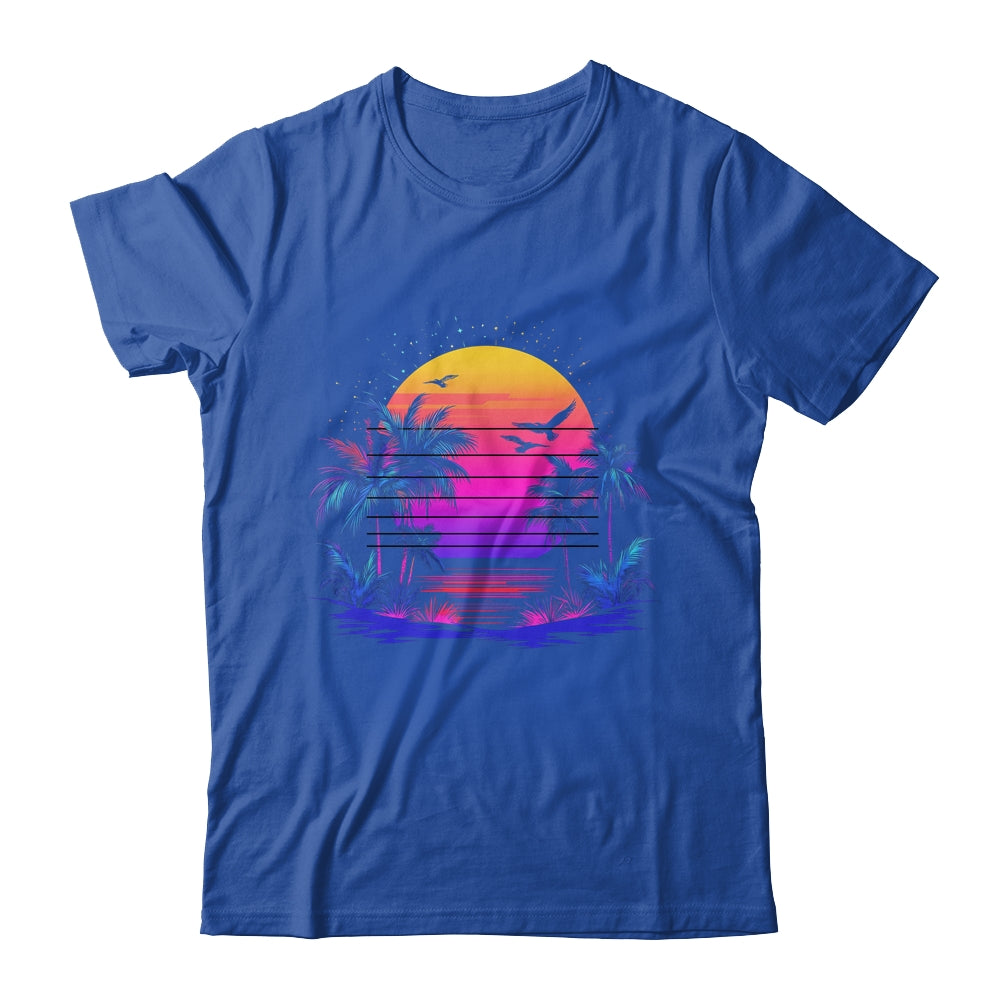 Sunset Palm Trees Retro 80s Aesthetic 90s Art Vaporwave Shirt & Tank Top | siriusteestore