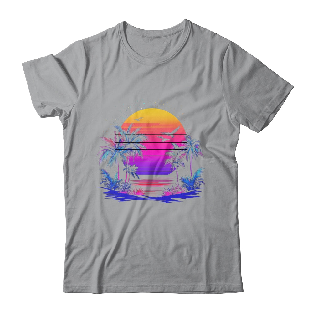 Sunset Palm Trees Retro 80s Aesthetic 90s Art Vaporwave Shirt & Tank Top | siriusteestore