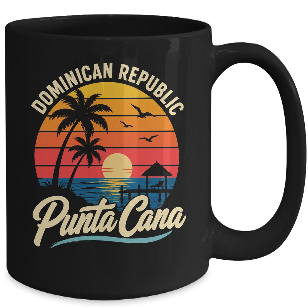 Sunset Punta Cana Beach Souvenir Dominican Republic Retro Mug | siriusteestore