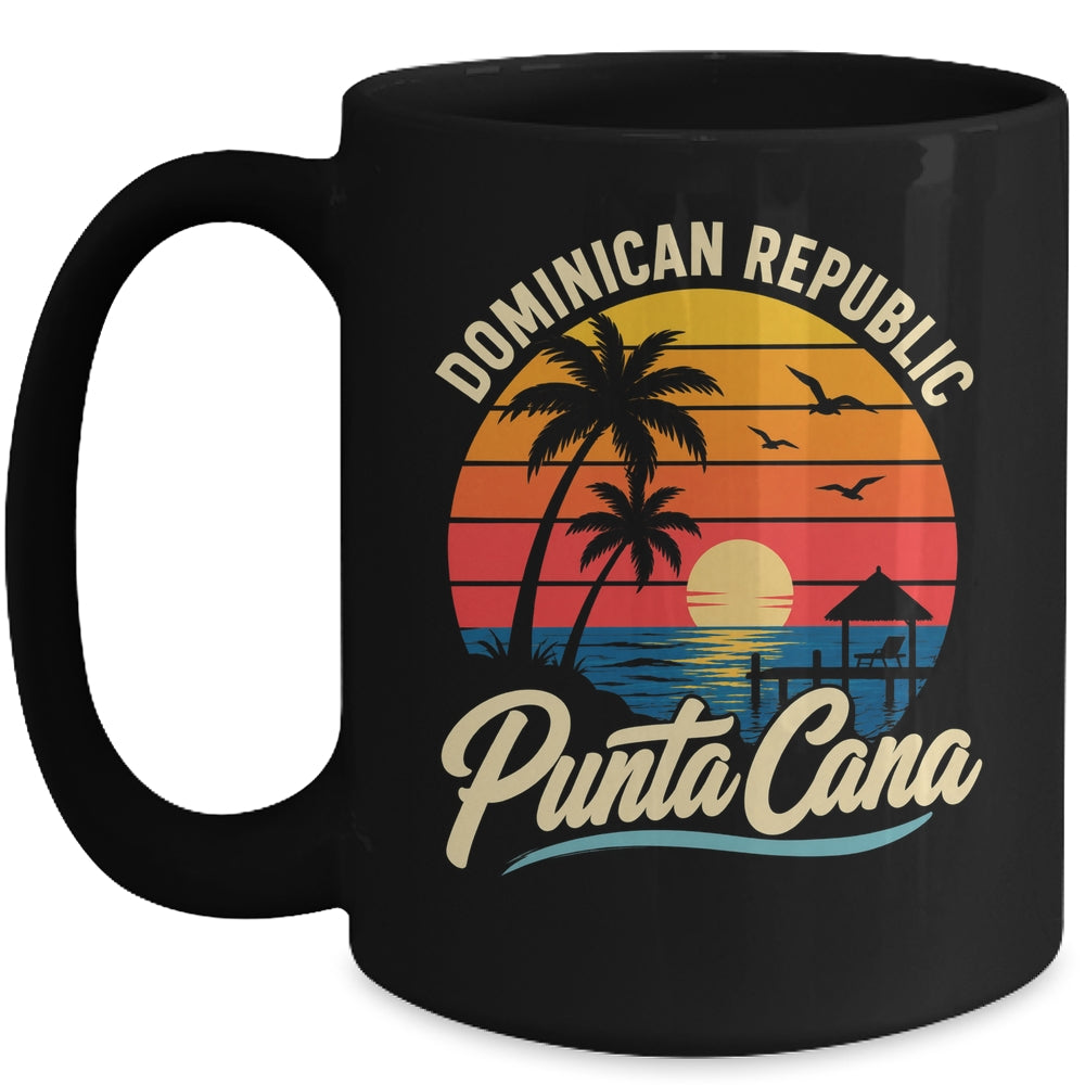 Sunset Punta Cana Beach Souvenir Dominican Republic Retro Mug | siriusteestore