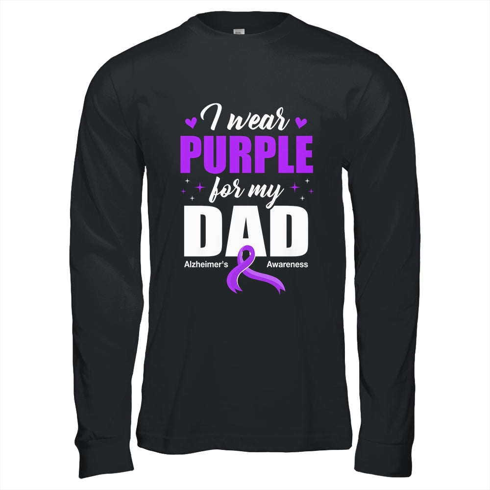 Support I Wear Purple For My Dad Alzheimer's Awareness Shirt & Hoodie | siriusteestore