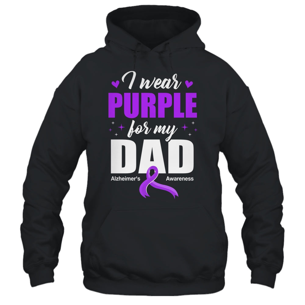 Support I Wear Purple For My Dad Alzheimer's Awareness Shirt & Hoodie | siriusteestore