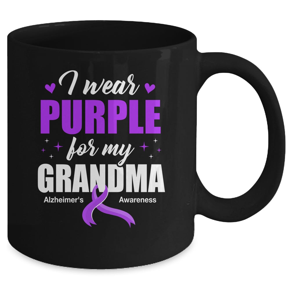 Support I Wear Purple For My Grandma Alzheimer's Awareness Mug | siriusteestore