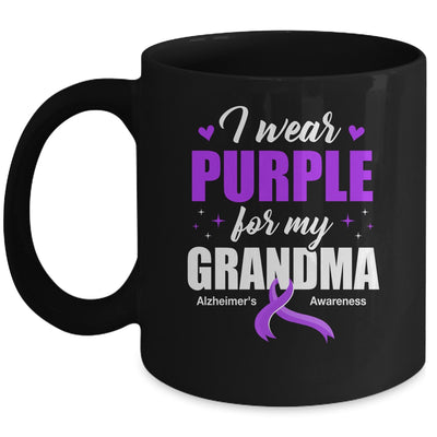 Support I Wear Purple For My Grandma Alzheimer's Awareness Mug | siriusteestore