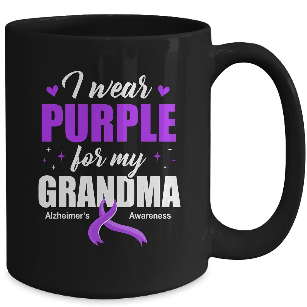 Support I Wear Purple For My Grandma Alzheimer's Awareness Mug | siriusteestore