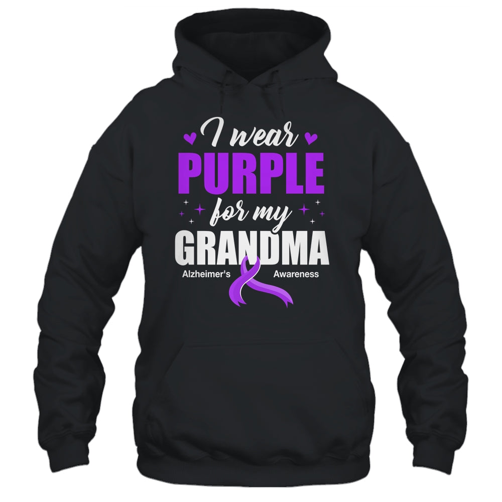 Support I Wear Purple For My Grandma Alzheimer's Awareness Shirt & Hoodie | siriusteestore