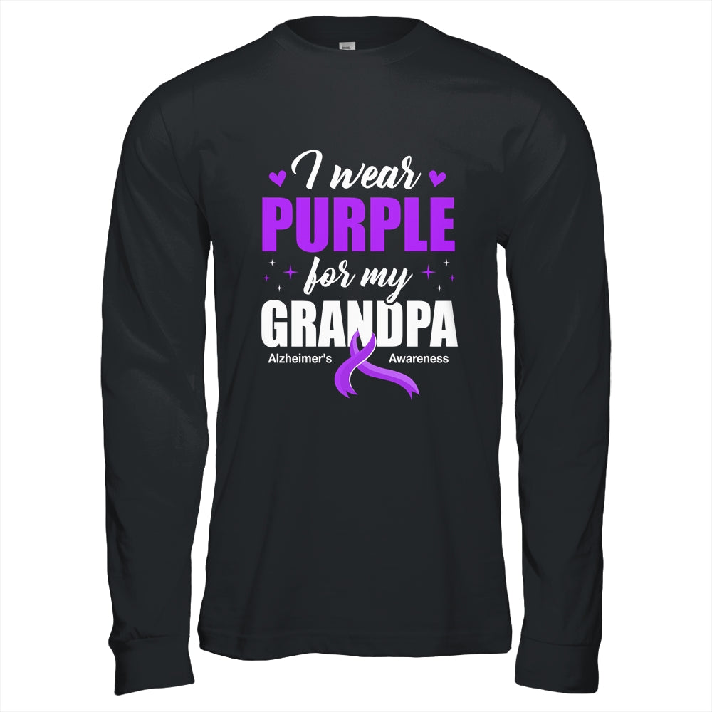 Support I Wear Purple For My Grandpa Alzheimer's Awareness Shirt & Hoodie | siriusteestore