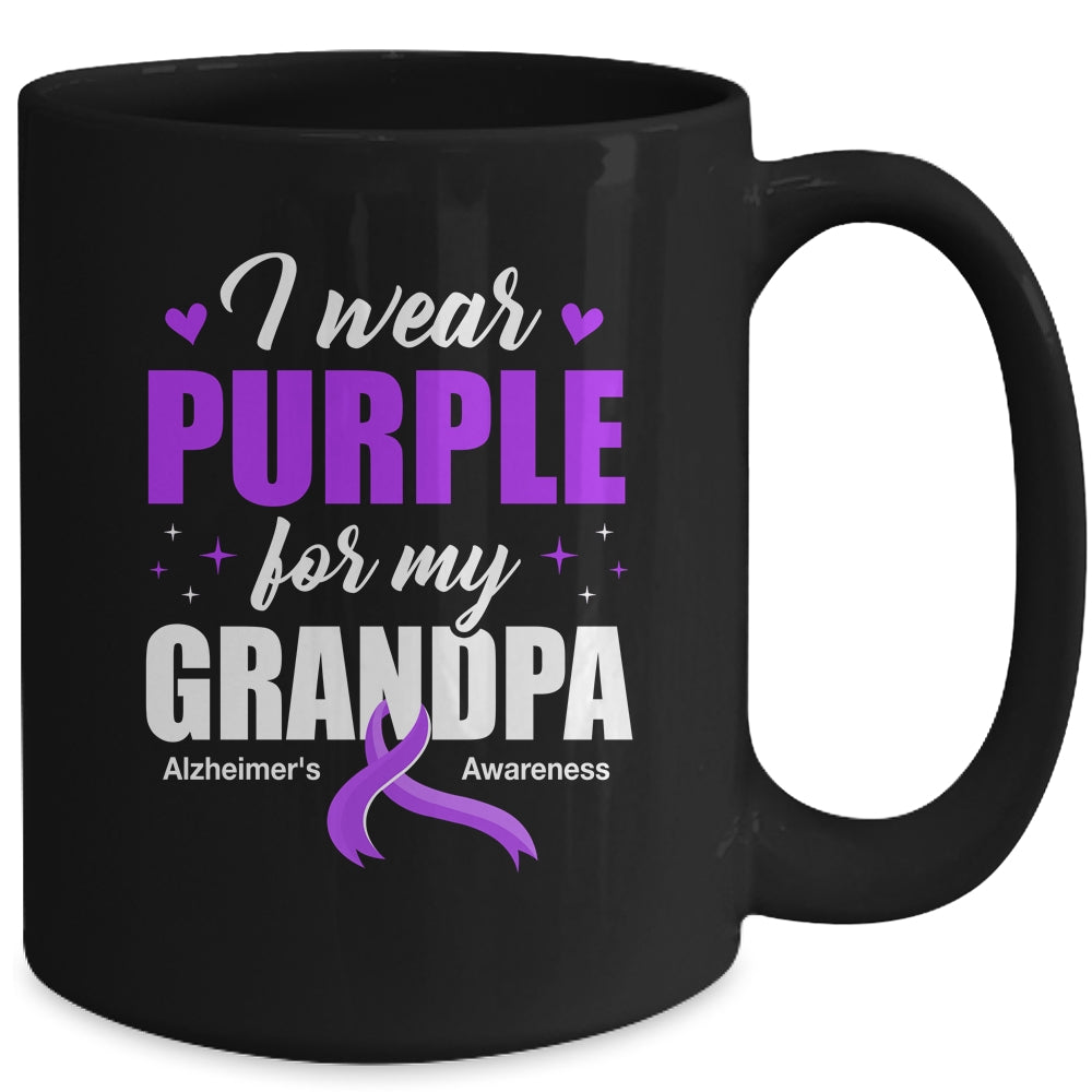 Support I Wear Purple For My Grandpa Alzheimer's Awareness Mug | siriusteestore