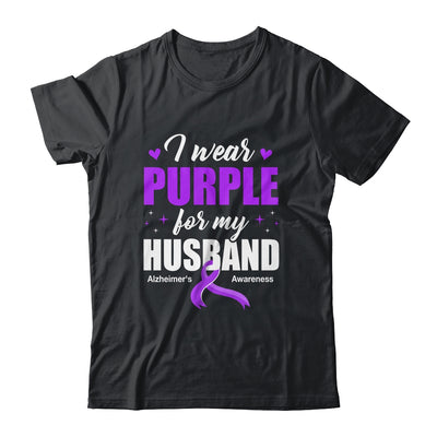Support I Wear Purple For My Husband Alzheimer's Awareness Shirt & Hoodie | siriusteestore