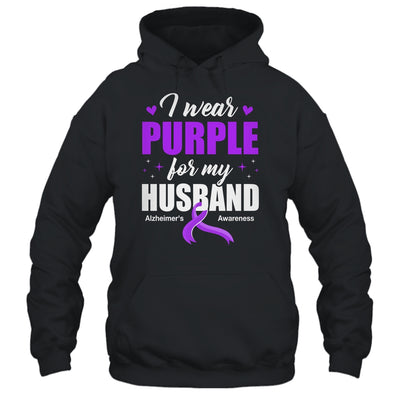 Support I Wear Purple For My Husband Alzheimer's Awareness Shirt & Hoodie | siriusteestore