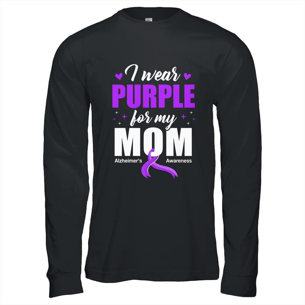 Support I Wear Purple For My Mom Alzheimer's Awareness Shirt & Hoodie | siriusteestore
