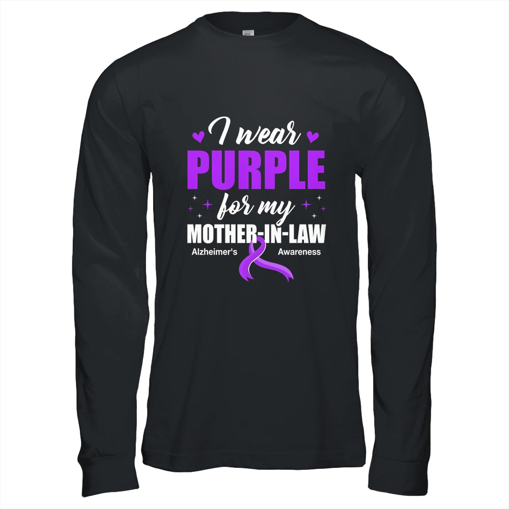 Support I Wear Purple For My Mother-In-Law Alzheimer's Awareness Shirt & Hoodie | siriusteestore