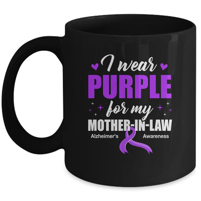 Support I Wear Purple For My Mother-In-Law Alzheimer's Awareness Mug | siriusteestore