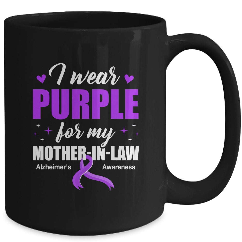 Support I Wear Purple For My Mother-In-Law Alzheimer's Awareness Mug | siriusteestore