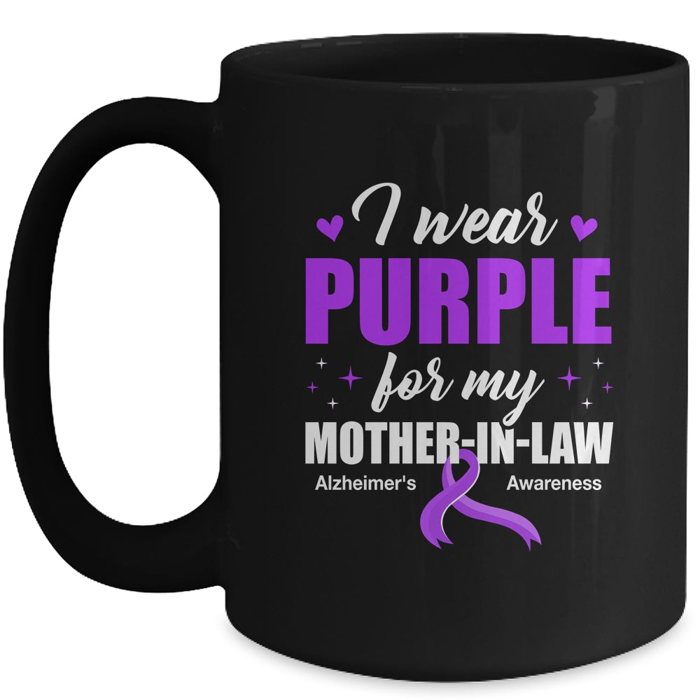 Support I Wear Purple For My Mother-In-Law Alzheimer's Awareness Mug | siriusteestore