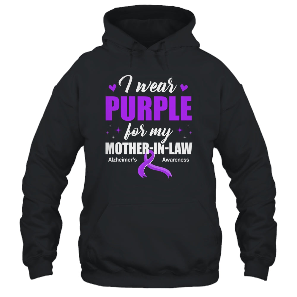 Support I Wear Purple For My Mother-In-Law Alzheimer's Awareness Shirt & Hoodie | siriusteestore