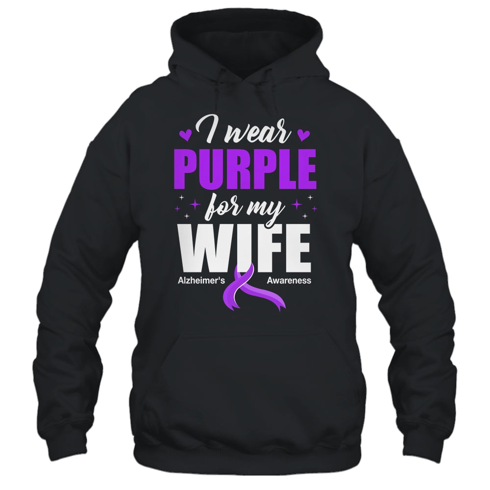 Support I Wear Purple For My Wife Alzheimer's Awareness Shirt & Hoodie | siriusteestore