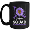 Support Squad Alzheimer's Awareness Sunflower Hummingbird Mug | siriusteestore