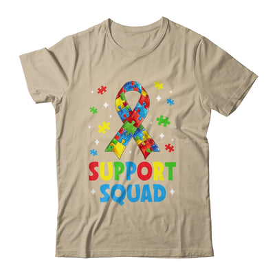 Support Squad Autism Awareness Month Ribbon Men Women Kids Shirt & Tank Top | siriusteestore