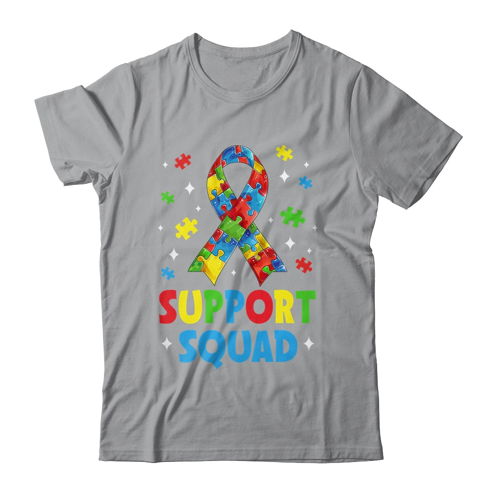 Support Squad Autism Awareness Month Ribbon Men Women Kids Shirt & Tank Top | siriusteestore