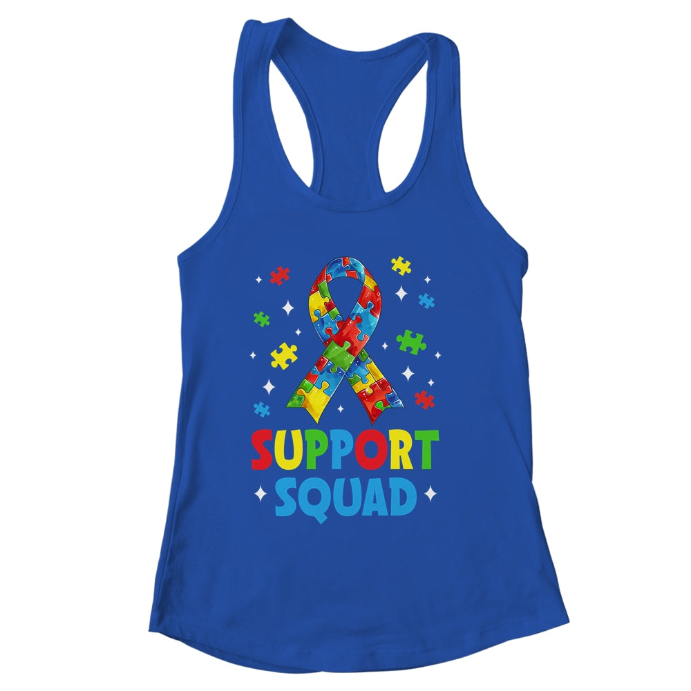 Support Squad Autism Awareness Month Ribbon Men Women Kids Shirt & Tank Top | siriusteestore