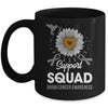 Support Squad Brain Cancer Awareness Sunflower Hummingbird Mug | siriusteestore