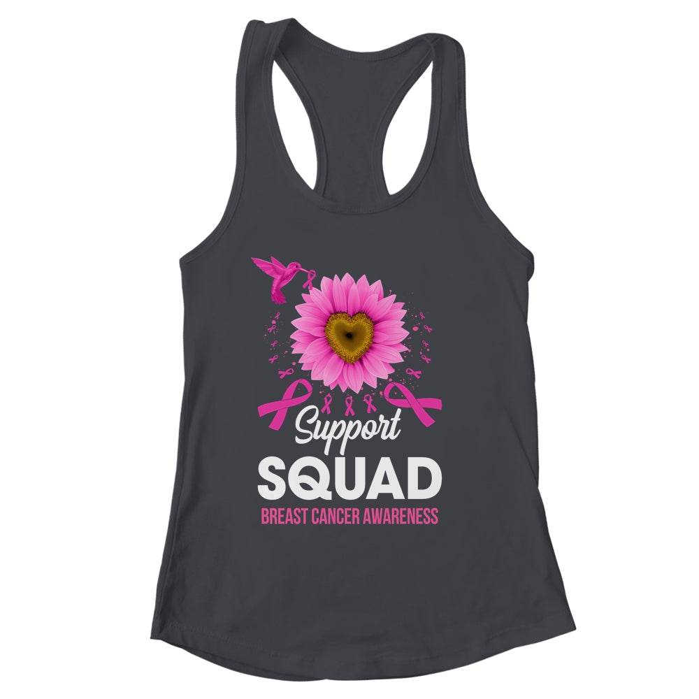 Support Squad Breast Cancer Awareness Sunflower Hummingbird Shirt & Tank Top | siriusteestore