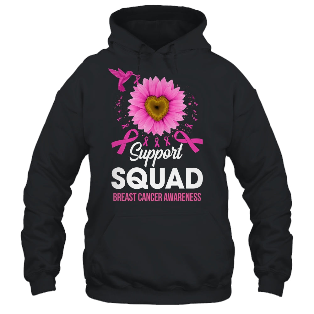 Support Squad Breast Cancer Awareness Sunflower Hummingbird Shirt & Tank Top | siriusteestore