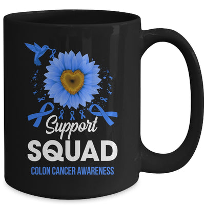 Support Squad Colon Cancer Awareness Sunflower Hummingbird Mug | siriusteestore