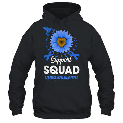 Support Squad Colon Cancer Awareness Sunflower Hummingbird Shirt & Tank Top | siriusteestore