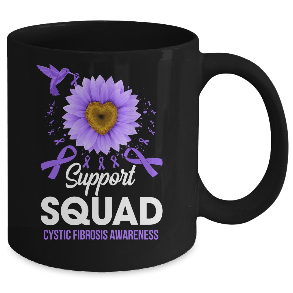 Support Squad Cystic Fibrosis Awareness Sunflower Hummingbird Mug | siriusteestore