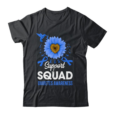 Support Squad Diabetes Awareness Sunflower Hummingbird Shirt & Tank Top | siriusteestore