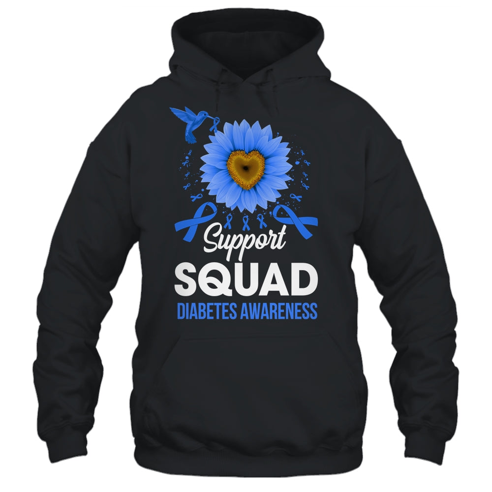 Support Squad Diabetes Awareness Sunflower Hummingbird Shirt & Tank Top | siriusteestore