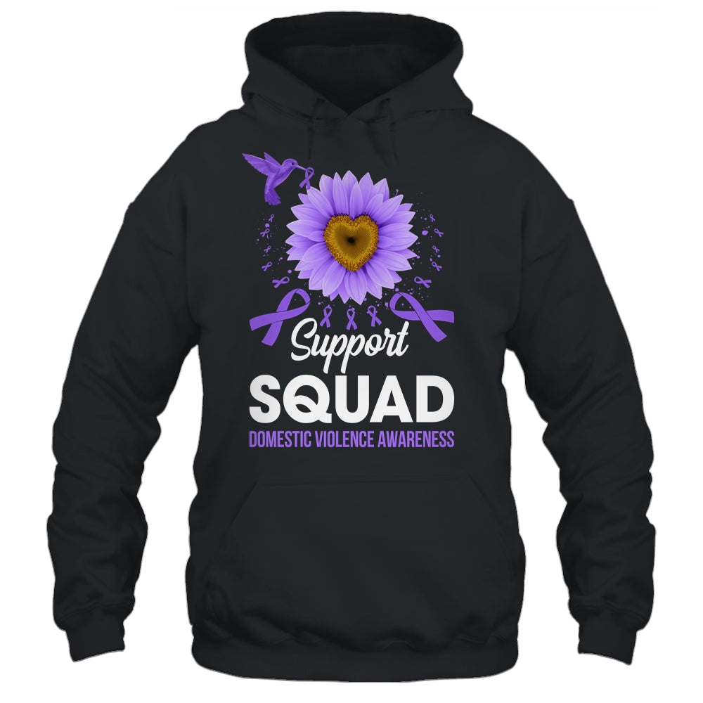 Support Squad Domestic Violence Awareness Sunflower Hummingbird Shirt & Tank Top | siriusteestore