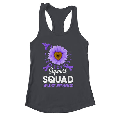 Support Squad Epilepsy Awareness Sunflower Hummingbird Shirt & Tank Top | siriusteestore
